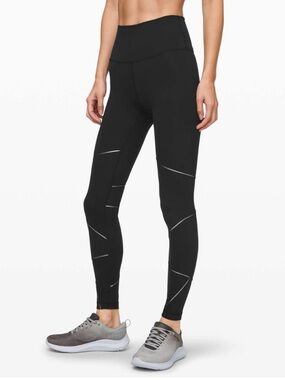 Lululemon Wunder Under High-Rise Tight Silver Accents like new